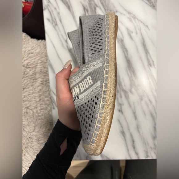 Lightly used- DIOR Granville Embroidered Mesh
Cotton Flat Espadrille - Picture 11 of 15